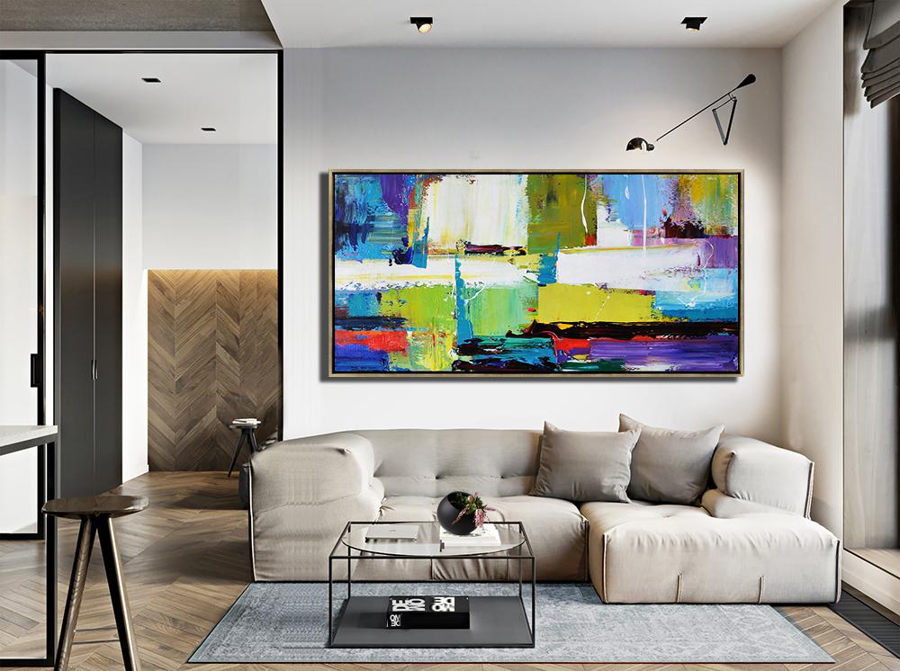 Panoramic Palette Knife Contemporary Art #L2D - Click Image to Close